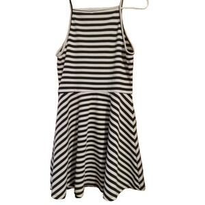 Divided Teen Girls Youth Size 12Y Sleeveless‎ Black/White Striped Tank Sun Dress